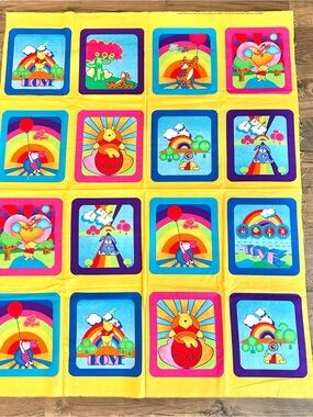 Fabric Rainbow Pooh 35”x 45” Bright Panels Disney Springs Industries Quilt